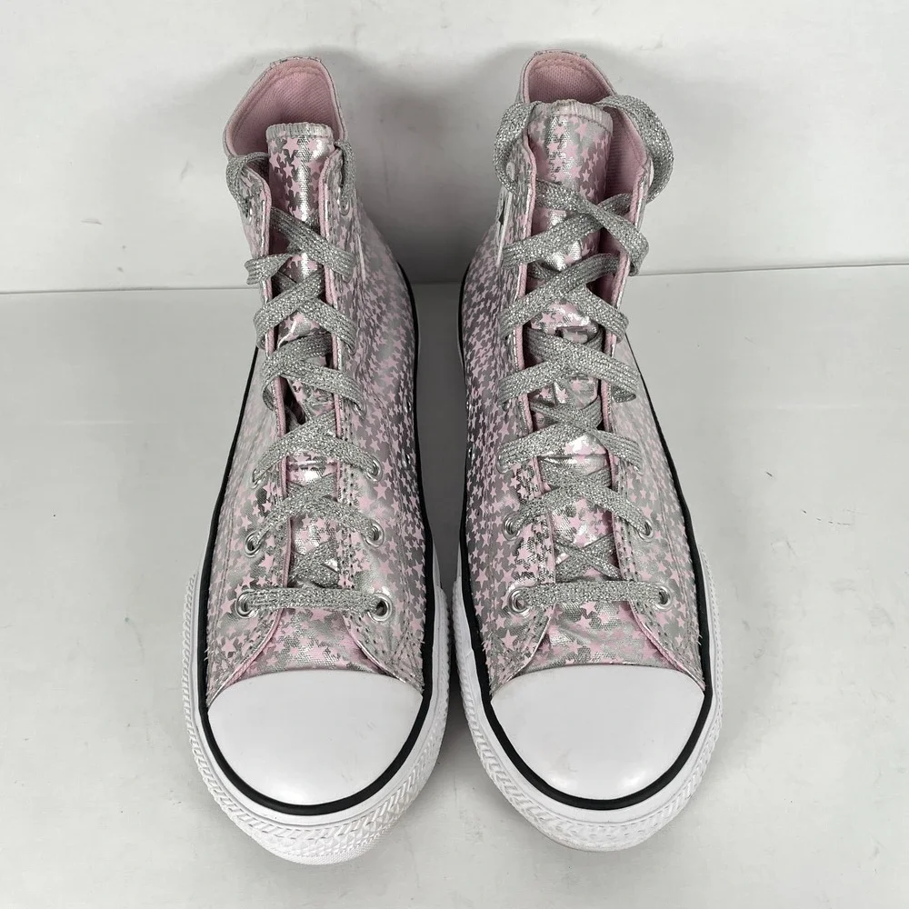 Converse CTAS Hi She's A Star Print Silver Pink Shoes Youth Junior Size 6 Bootie